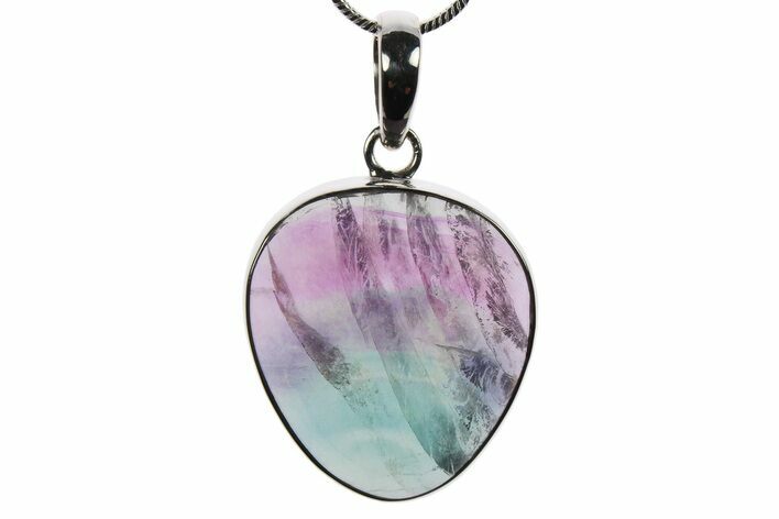 Banded Fluorite Pendant (Necklace) - Sterling Silver #267168